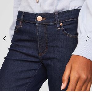 Loft Made Loved Modern Straight Dark Rinse Jeans Petite